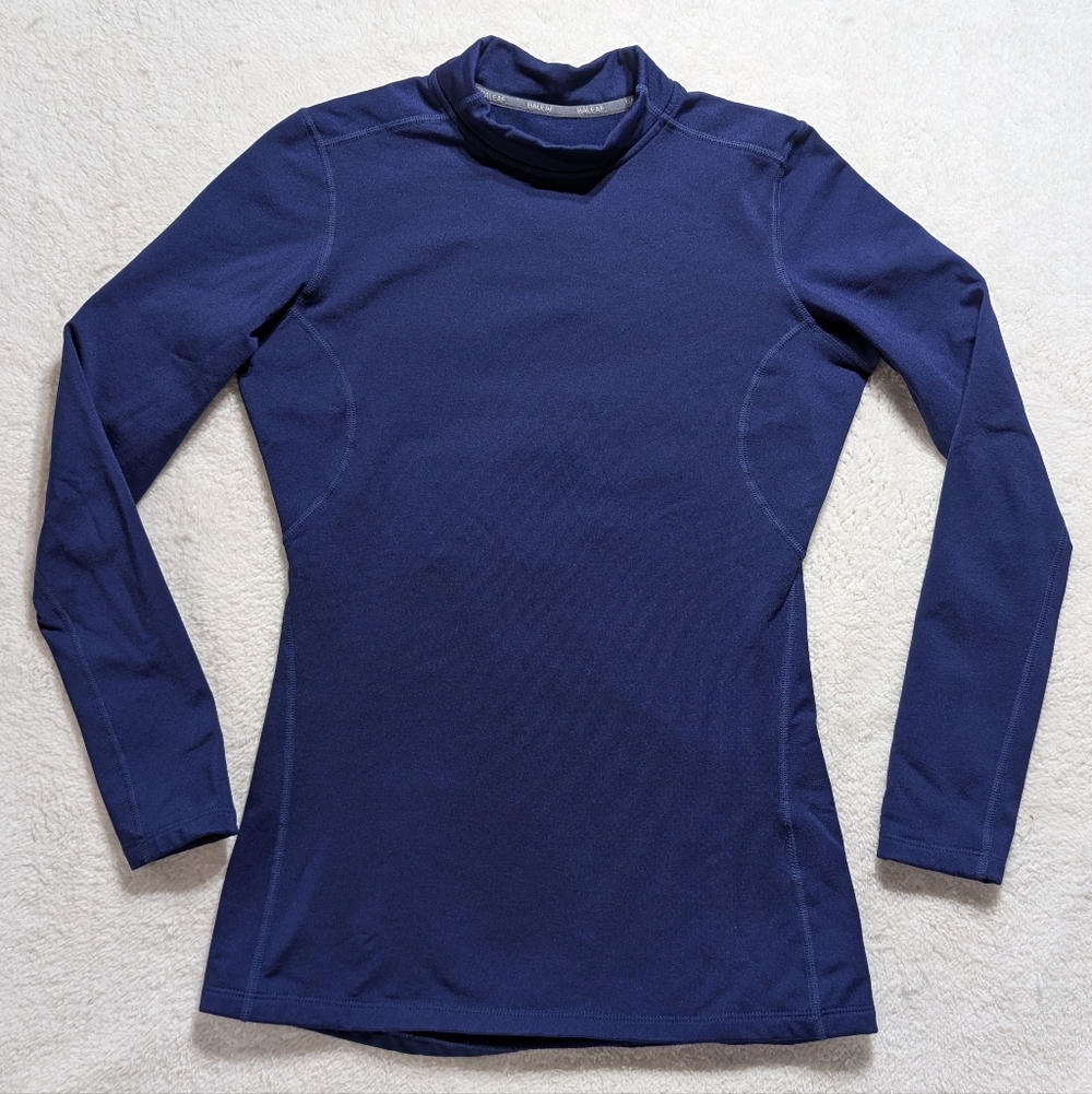 Baleaf Women's Navy Long Sleeve Thermal Fleece Baselayer Compression Shirt XS